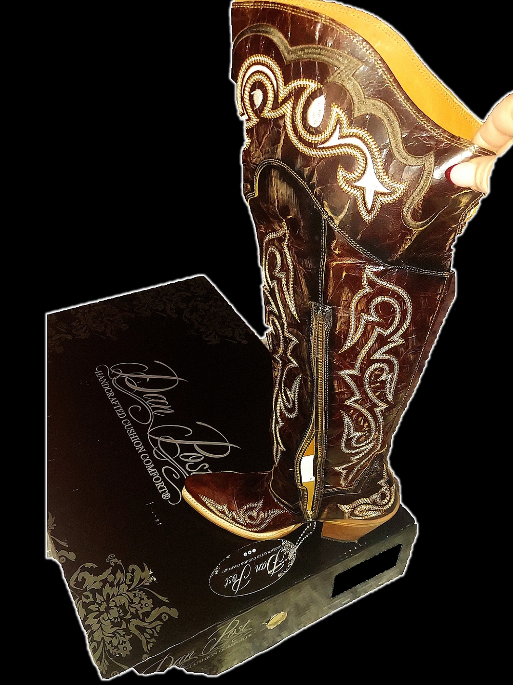 Tall Brown Embroidered Women's Western Boots